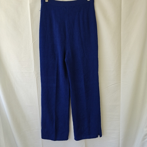 St. John Collection by Marie Gray Santana Knit High Rise Blue Straight Leg Pants - Picture 4 of 9